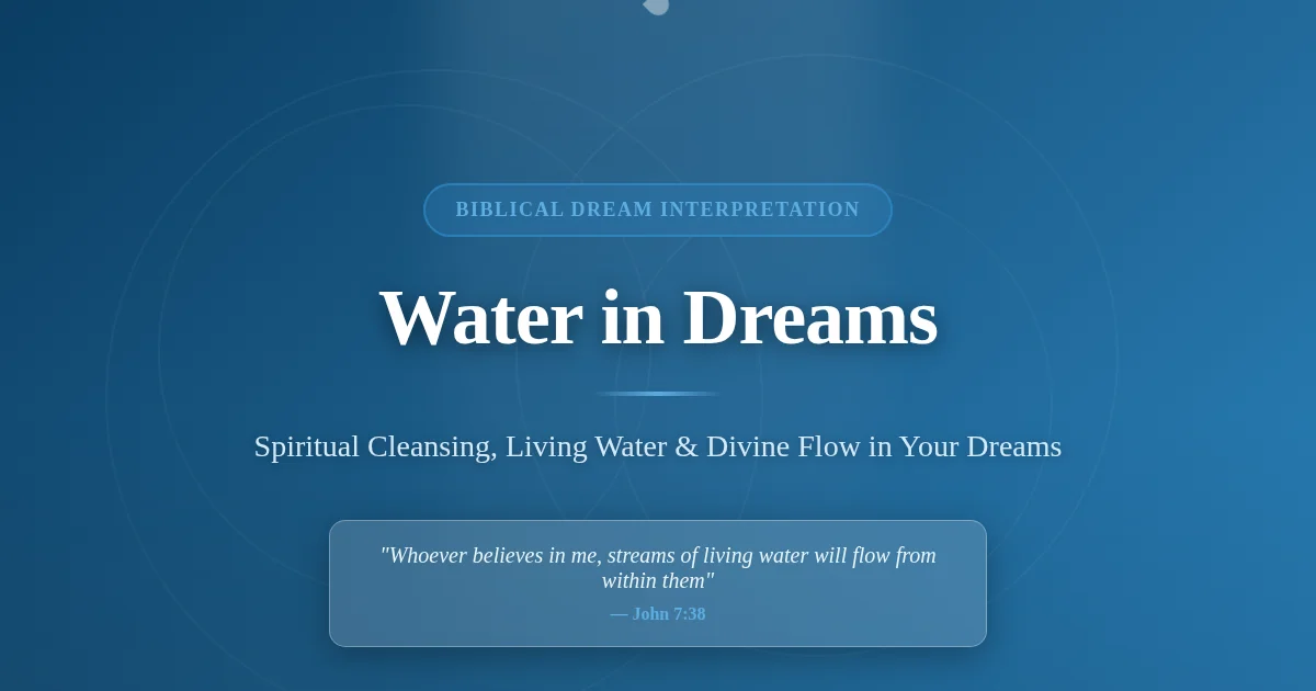 Water in Dreams Biblical Meaning - Spiritual Cleansing